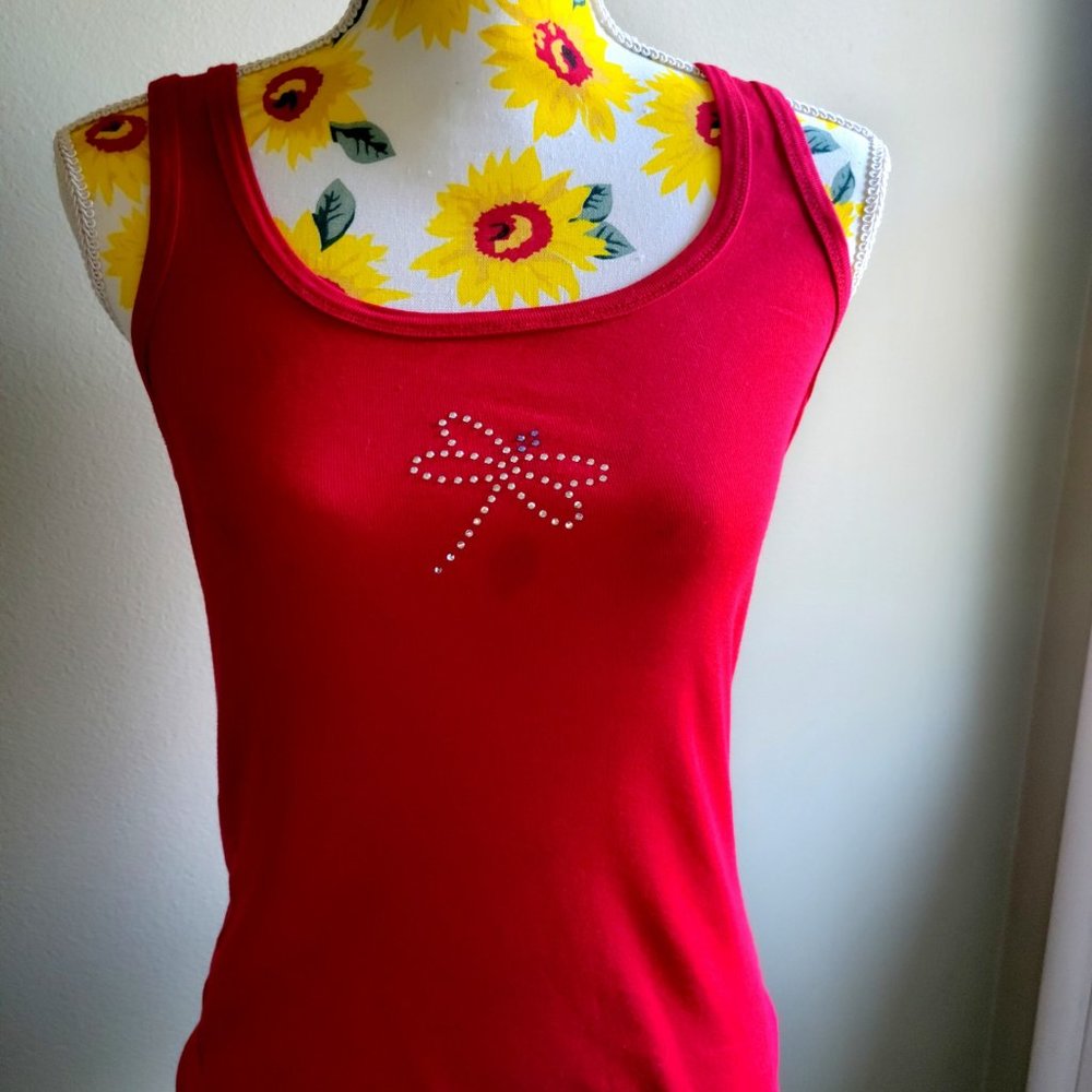 Upcycled Rhinestone Dragon Fly Tank Top - Picture 4 of 4